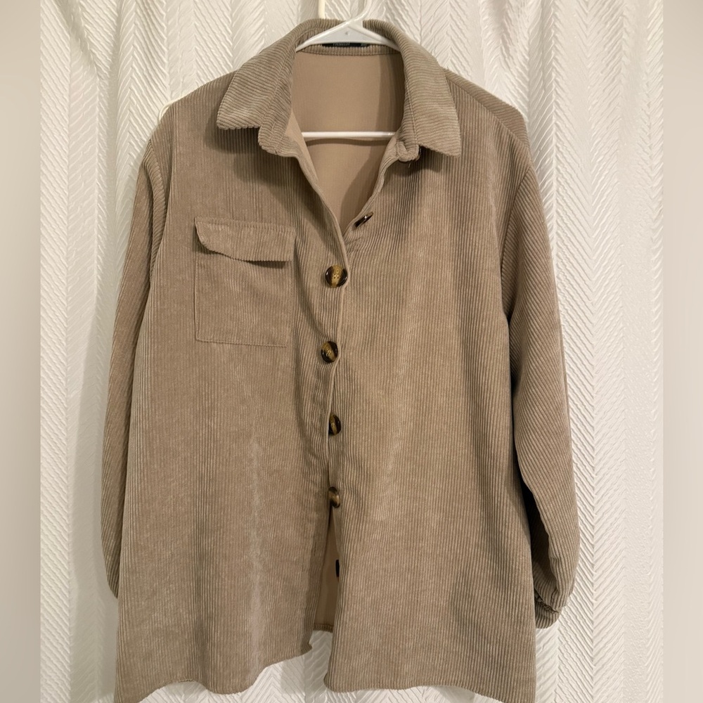 Nasty Gal Oversized Corduroy Button Down
